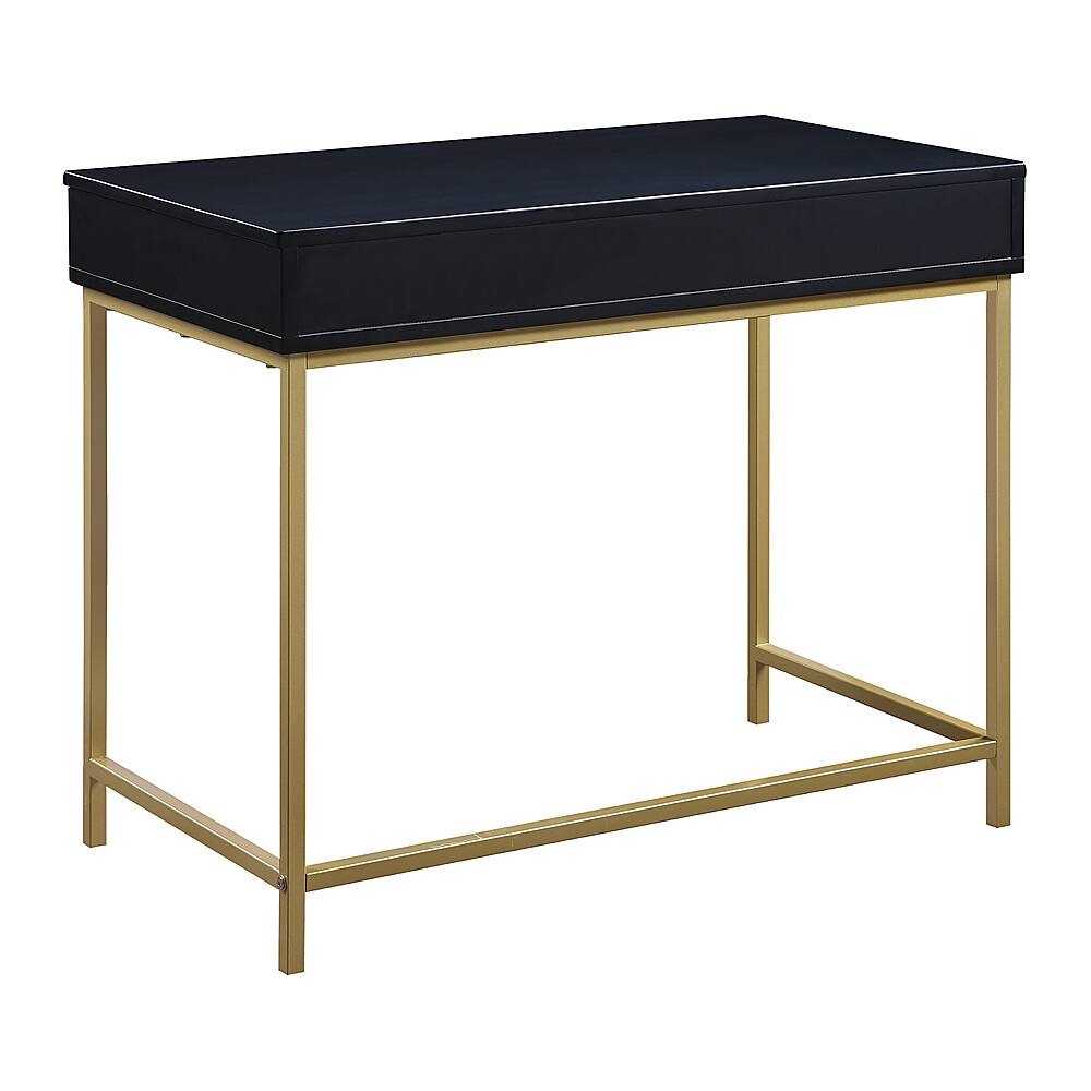Alt View 13. OSP Home Furnishings - Modern Life Desk in Black Finish With Gold Metal Legs - Black.
