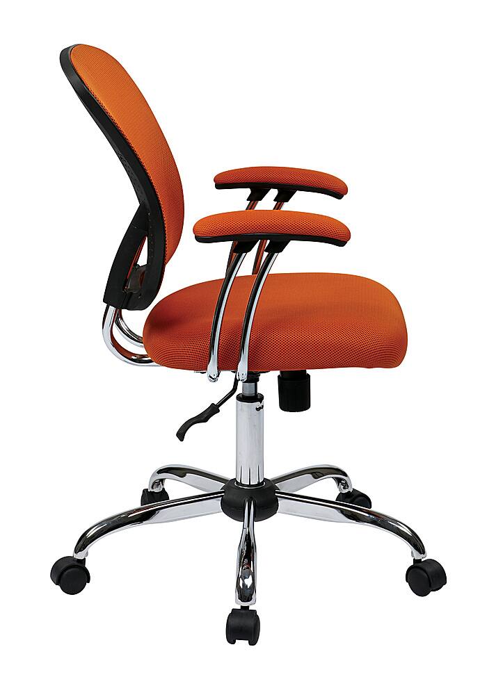 Left View: OSP Home Furnishings - Juliana Task Chair with Mesh Fabric Seat - Orange