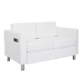 Angle Zoom. OSP Home Furnishings - Atlantic Loveseat with Dual Charging Station in Dillon Snow Fabric K/D - White.