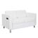Angle Zoom. OSP Home Furnishings - Atlantic Loveseat with Dual Charging Station in Dillon Snow Fabric K/D - White.