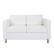 Front. OSP Home Furnishings - Atlantic Loveseat with Dual Charging Station in Dillon Snow Fabric K/D - White.