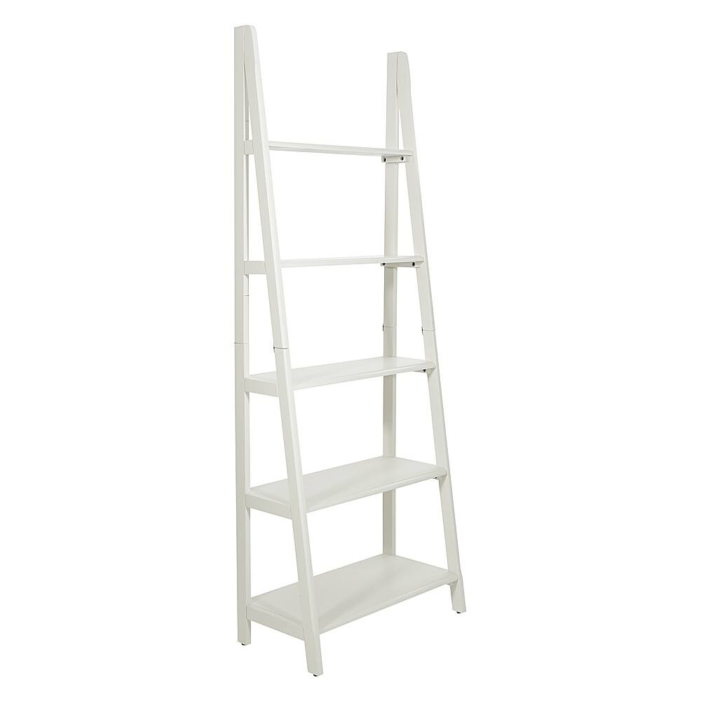 Angle View: OSP Home Furnishings - Brookings Ladder Bookcase in Finish - White