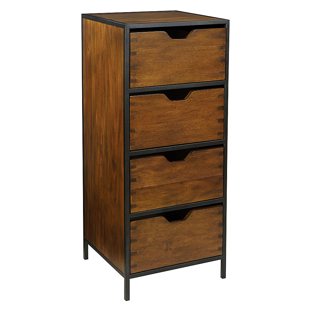 OSP Home Furnishings - Clermont Storage Cabinet with 4 Drawers in Walnut Finish ASM - Walnut