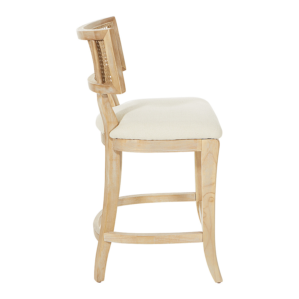 Left View: OSP Home Furnishings - Alaina 26" Counter Stool in Fabric with Coastal Wash - Linen