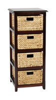 OSP Home Furnishings - Seabrook Four-Tier Storage Unit With Espresso Finish and Natural Baskets - Espresso - Alt_View_Zoom_11