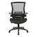 Front. Office Star Products - Screen Back Manager's Chair in Black Mesh Seat with PU Padded Flip Arms with Silver Accents - Black.