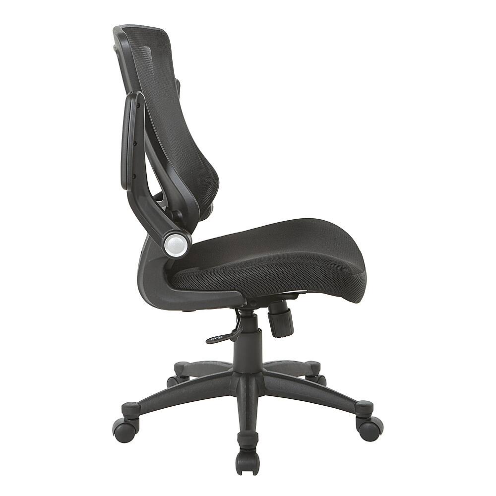 Alt View 13. Office Star Products - Screen Back Manager's Chair in Black Mesh Seat with PU Padded Flip Arms with Silver Accents - Black.