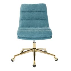 OSP Home Furnishings - Legacy Office Chair in Fabric with Gold Base - Sky - Front_Zoom