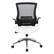 Front. Office Star Products - Black Screen Back Manager's Chair with White Faux Leather Seat and Padded Flip Arms with Silver Accents - White.