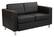 Angle. OSP Home Furnishings - Atlantic Loveseat with Dual Charging Station in Dillon Black Fabric K/D - Black.