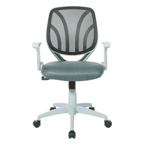 Office Star Products - Mesh with Grey Frame Chair - Charcoal