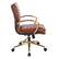 Left. OSP Home Furnishings - Mid-Back Faux Leather Chair with Gold Finish in Saddle Faux Leather - Saddle.