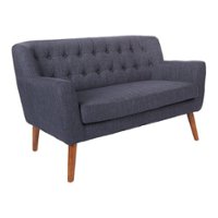 OSP Home Furnishings - Mill Lane Loveseat in Fabric with Coffee Legs - Navy - Angle_Zoom