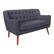 Angle Zoom. OSP Home Furnishings - Mill Lane Loveseat in Navy Fabric with Coffee Legs - Navy.