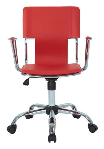 OSP Home Furnishings - Dorado Office Chair in Vinyl and Chrome Finish - Red