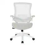 Front. Office Star Products - White Screen Back Manager's Chair - Linen Stone.