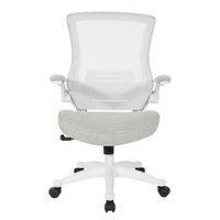 Office Star Products - White Screen Back Manager's Chair - Linen Stone - Front_Zoom