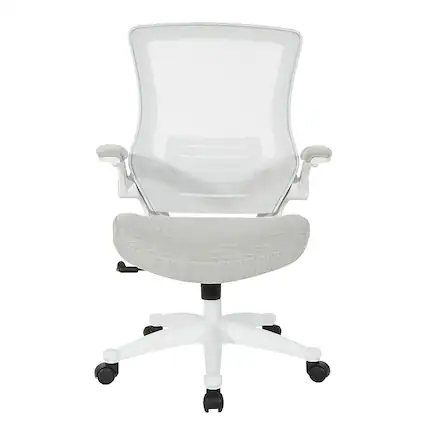 Front. Office Star Products - White Screen Back Manager's Chair - Linen Stone.