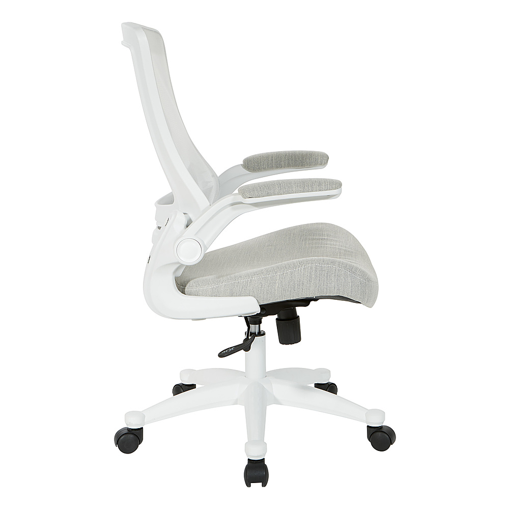 Left View: Office Star Products - White Screen Back Manager's Chair - Linen Stone