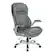 Angle. Office Star Products - Grey Bonded Leather Executive Chair with Padded Flip Arms and Silver Base - Grey.