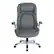 Front. Office Star Products - Grey Bonded Leather Executive Chair with Padded Flip Arms and Silver Base - Grey.