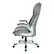 Left. Office Star Products - Grey Bonded Leather Executive Chair with Padded Flip Arms and Silver Base - Grey.