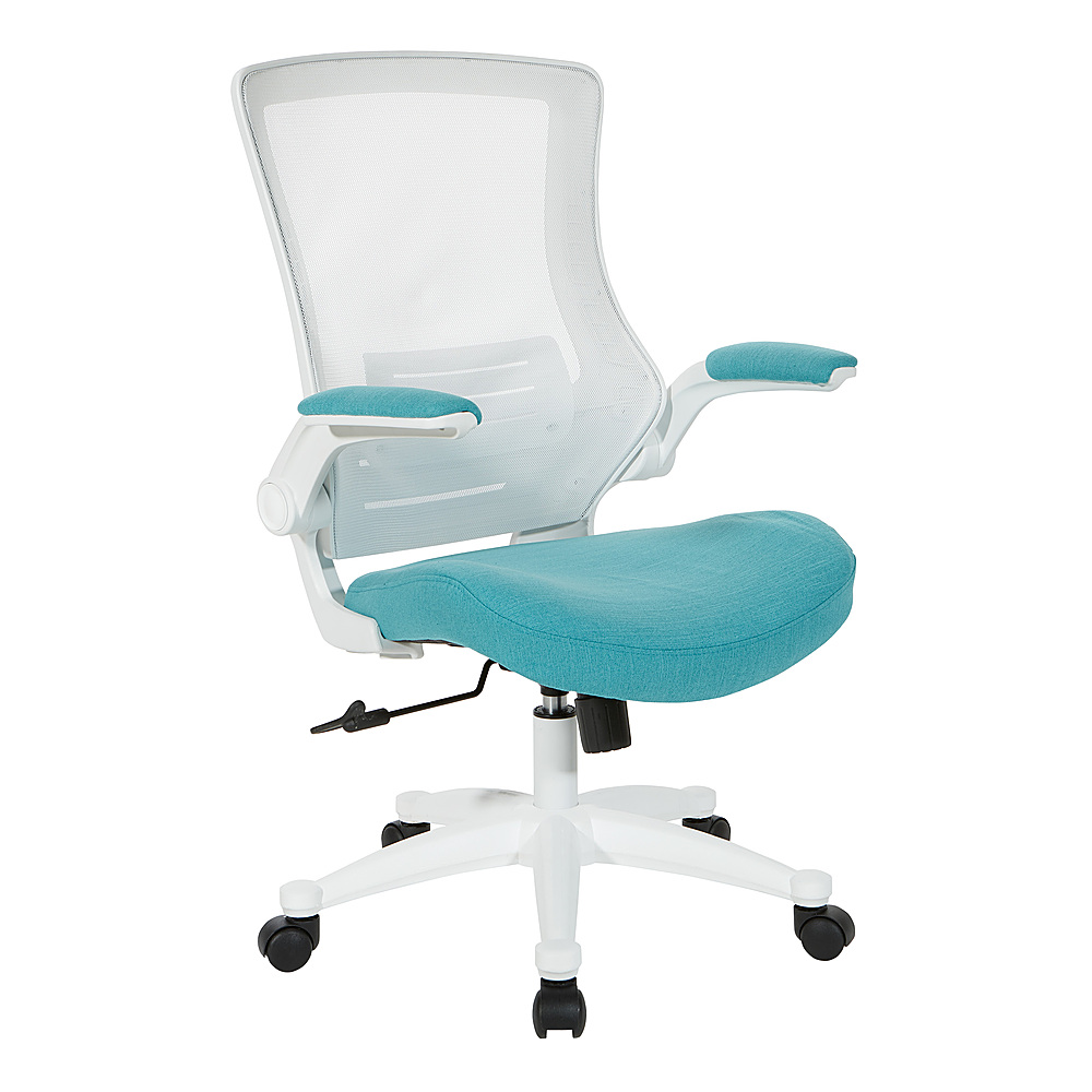 Angle View: Office Star Products - White Screen Back Manager's Chair - Linen Turquoise