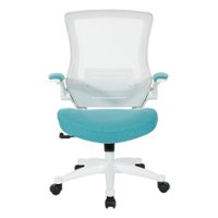 Office Star Products - White Screen Back Manager's Chair - Linen Turquoise - Front_Zoom