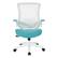 Front. Office Star Products - White Screen Back Manager's Chair - Linen Turquoise.