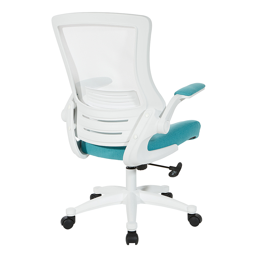 Office Star Products - White Screen Back Manager's Chair in White Turquoise  Fabric - Linen Turquoise