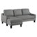 Angle Zoom. OSP Home Furnishings - Lester Sofa with Chaise and Twin Sleeper in fabric with Black legs - Grey.