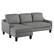 Angle Zoom. OSP Home Furnishings - Lester Sofa with Chaise and Twin Sleeper in Grey fabric with Black legs - Gray.