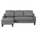 Front Zoom. OSP Home Furnishings - Lester Sofa with Chaise and Twin Sleeper in Grey fabric with Black legs - Gray.