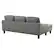 Alt View Zoom 11. OSP Home Furnishings - Lester Sofa with Chaise and Twin Sleeper in Grey fabric with Black legs - Gray.