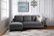 Alt View Zoom 12. OSP Home Furnishings - Lester Sofa with Chaise and Twin Sleeper in fabric with Black legs - Grey.