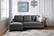 Alt View Zoom 12. OSP Home Furnishings - Lester Sofa with Chaise and Twin Sleeper in Grey fabric with Black legs - Gray.