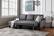 Alt View Zoom 14. OSP Home Furnishings - Lester Sofa with Chaise and Twin Sleeper in Grey fabric with Black legs - Gray.
