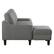 Left. OSP Home Furnishings - Lester Sofa with Chaise and Twin Sleeper in Grey fabric with Black legs - Grey.