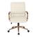 Front. OSP Home Furnishings - Mid-Back Faux Leather Chair with Gold Finish in Cream Faux Leather - Cream.
