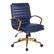 Angle. OSP Home Furnishings - Mid-Back Faux Leather Chair with Gold Finish in Navy Faux Leather - Navy.