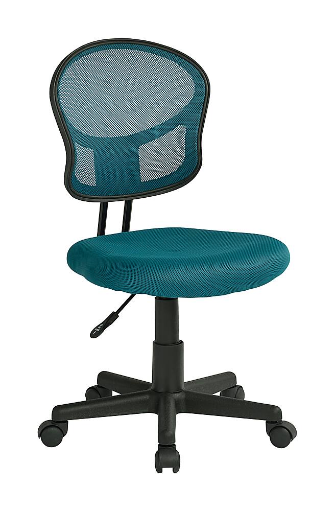 Angle. OSP Home Furnishings - Mesh Task Chair - Blue.