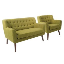 OSP Home Furnishings - Mill Lane Chair and Loveseat Set - Green - Angle_Zoom