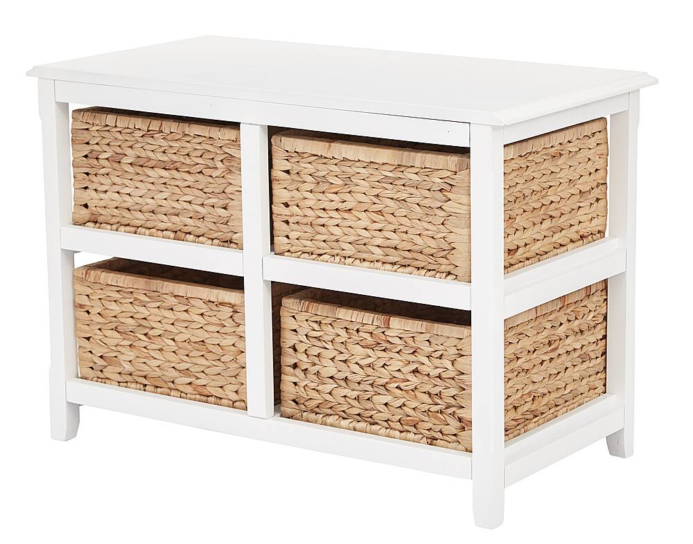 Alt View 13. OSP Home Furnishings - Seabrook Two-Tier Storage Unit with Natural Baskets - White.