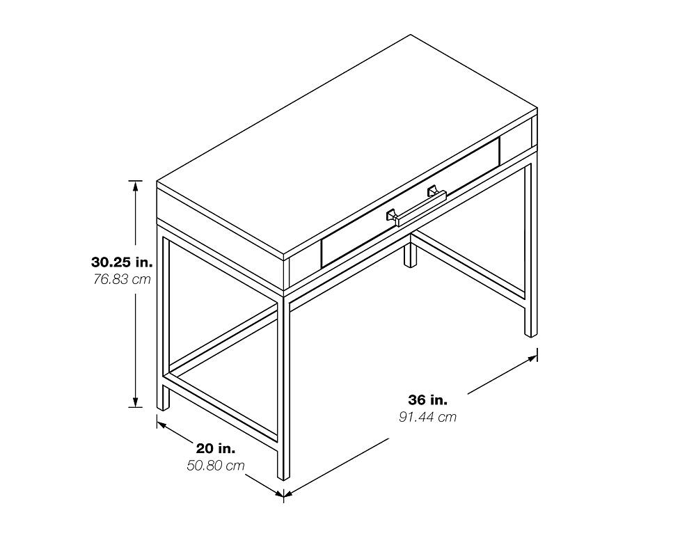 Alt View 12. OSP Home Furnishings - Modern Life Desk in White Finish With Gold Metal Legs - White.