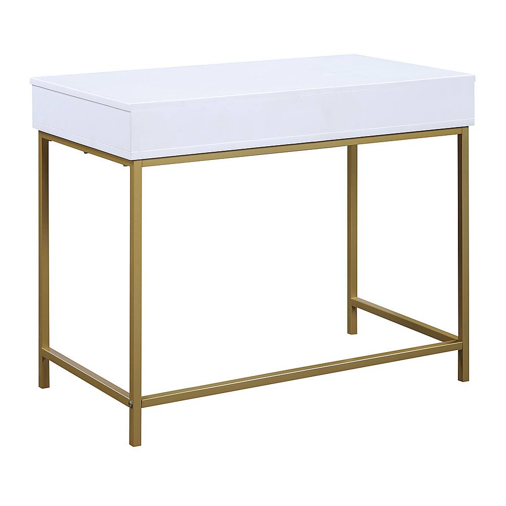 Alt View 13. OSP Home Furnishings - Modern Life Desk in White Finish With Gold Metal Legs - White.