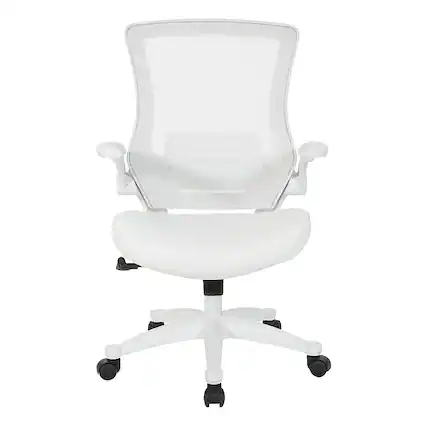 Front. Office Star Products - White Screen Back Manager's Chair - White.