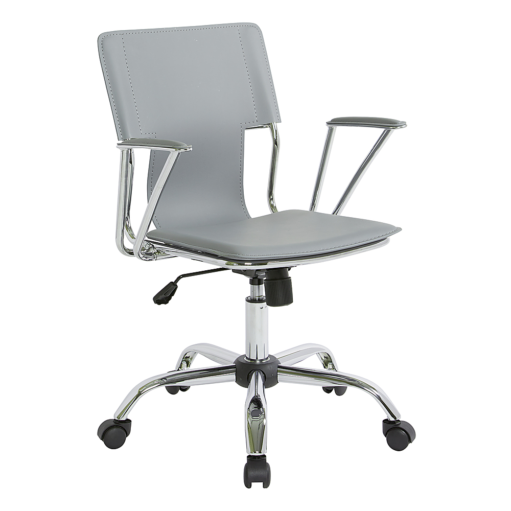 Angle View: OSP Home Furnishings - Dorado Office Chair in Vinyl and Chrome Finish - Grey