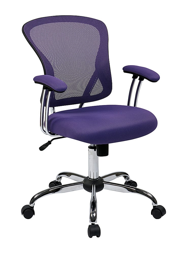 Angle View: OSP Home Furnishings - Juliana Task Chair with Mesh Fabric Seat - Purple