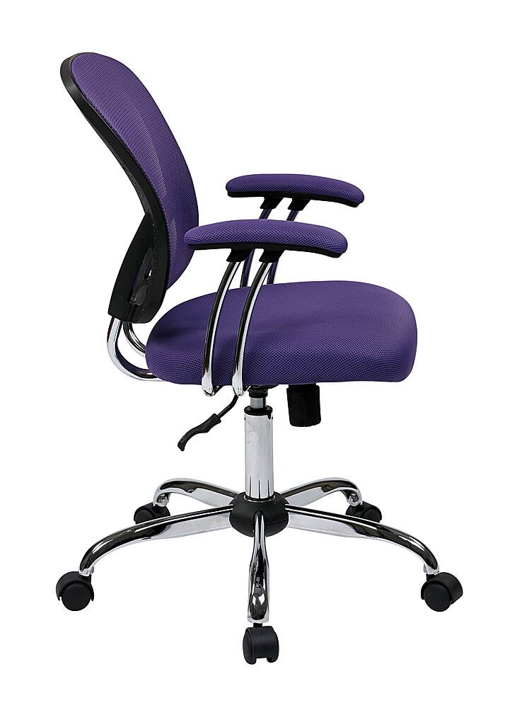 Left View: OSP Home Furnishings - Juliana Task Chair with Mesh Fabric Seat - Purple