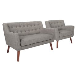 OSP Home Furnishings - Mill Lane Chair and Loveseat Set - Cement - Angle_Zoom
